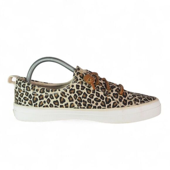Sperry Crest Vibe Leopard Print Canvas Slip-on Sneakers STS85931 Women's 9 - Picture 7 of 11